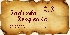 Kadivka Kružević vizit kartica